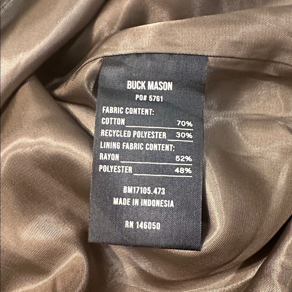 Buck Mason Men's Jacket Olive Green Corduroy Collar Medium $398 - Picture 14 of 16